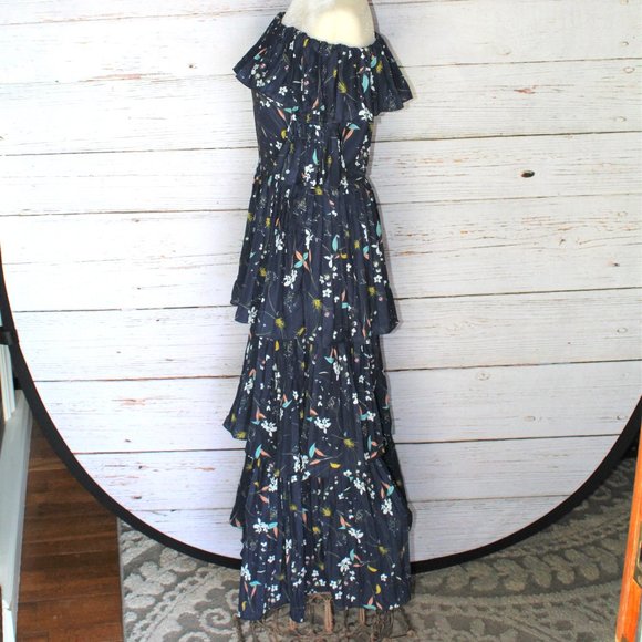 Aqua Bloomingdale’s Exclusive Pleated Tiered Floral Maxi Dress - Picture 4 of 15